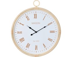 J-Line klok Kyr - jute - naturel/wit - medium - Ø 55.5 cm