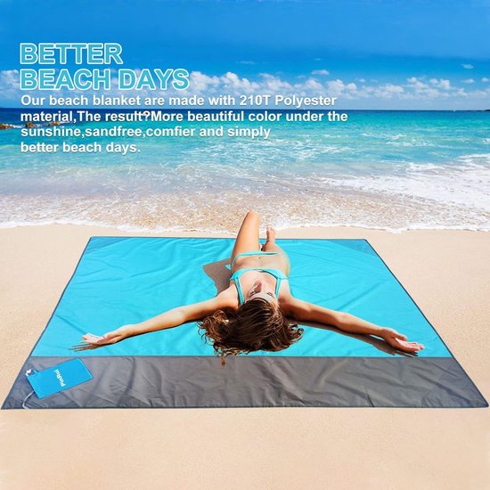 Surf Sheet Zandbestendige stranddeken - extra grote picknickdeken voor stranden en kamperen - draagbare familiedekens, waterdicht, zandbestendig, voor parken, reizen Surf Sheet Zandbestendige stranddeken - extra grote picknickdeken voor stranden en kamperen - draagbare familiedekens, waterdicht, zandbestendig, voor parken, reizen