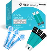 MostEssential Premium Glucosemeter Navulset - Set van 50 Teststrips & 50 Lancetten