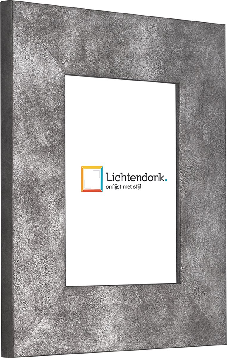 Lichtendonk Fotolijst - IJzer Industrieel - 6 cm breed profiel - Fotomaat 30x60 - Ontspiegeld ACRYLITE - Art.nr. 10115542030603 Grijs