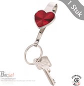 Borvat® - Sleutelhanger - Sleutelhanger met hart - metaal Sleutelhanger - hart rood