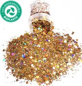 Biologisch Afbreekbaar Chunky Glitters (Rose Goud) [Volume 8g - Biodegradable Festival Jewels Glitter Outfit Lichaam en Gezicht - Make-up Face Body - Kinderen Volwassenen Dames - Eco Friendly]