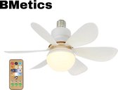 BMetics Plafond ventilator - 52 cm - 3 soorten warmte lichten - Fan - 3 windsnelheden - met afstandsbediening en LED verlichting