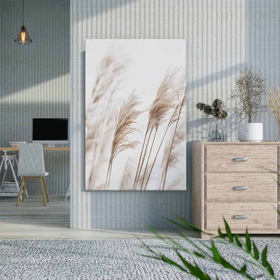 Artaza Peinture sur toile Herbes hautes agitant dans le vent – ​​60 x 90 – Décoration murale – Photo sur toile – Impression sur toile