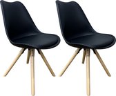 Lina®- Chaises de salle à manger Bella - Set de 2 - Siège en plastique confortable - Zwart