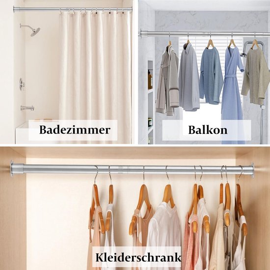 Luvetrex ® Verstelbare Uittrekbare Kledingstang voor Efficiënt Gebruik van Kast- en