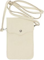 Beige Leren Telefoontasje Basic - Leren Schoudertassen - Leer - leder - Dames Tas Telefoontasjes - Beige