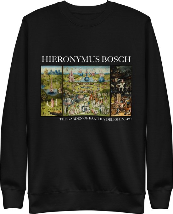 Hieronymus Bosch 'De Tuin der Lusten' ("The Garden of Earthly Delights") Beroemd Schilderij Sweatshirt | Unisex Premium Sweatshirt | Zwart | S