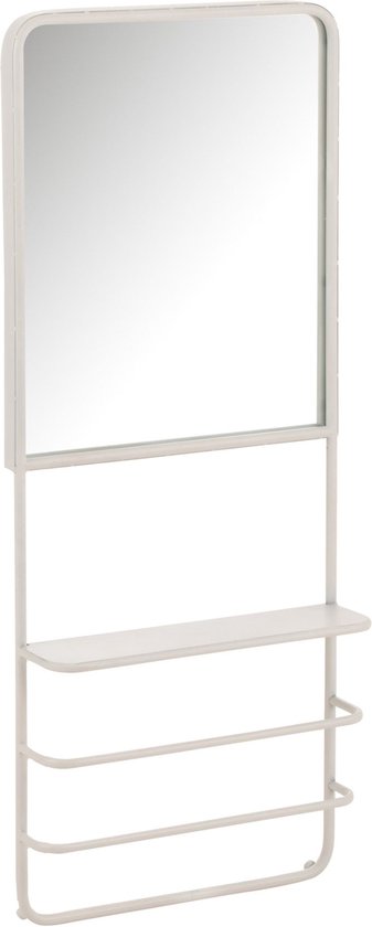 J-Line porte suspendue Avec Miroir - métal/verre - blanc