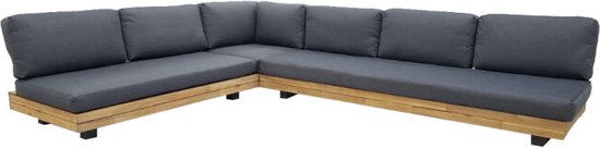 Salon d'angle Los Angeles en métal acacia - Anthracite