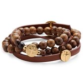 Bruine & Goudkleurige Ankh-armbandset