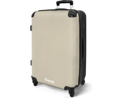 NoBoringSuitcases.com NoBoringSuitcases.com® - Koffer groot - Rolkoffer lichtgewicht - Beige - Reiskoffer met 4 wielen - Reis trolley - Grote valies XL - Ruimbagage middelgroot