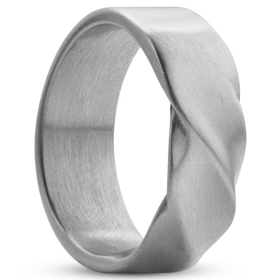 Evan Brody Twisted Stalen Matte Ring