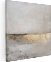 Artaza Peinture sur toile oeuvre abstraite avec or et beige - 90 x 90 - Groot - Photo sur toile - Impression sur toile