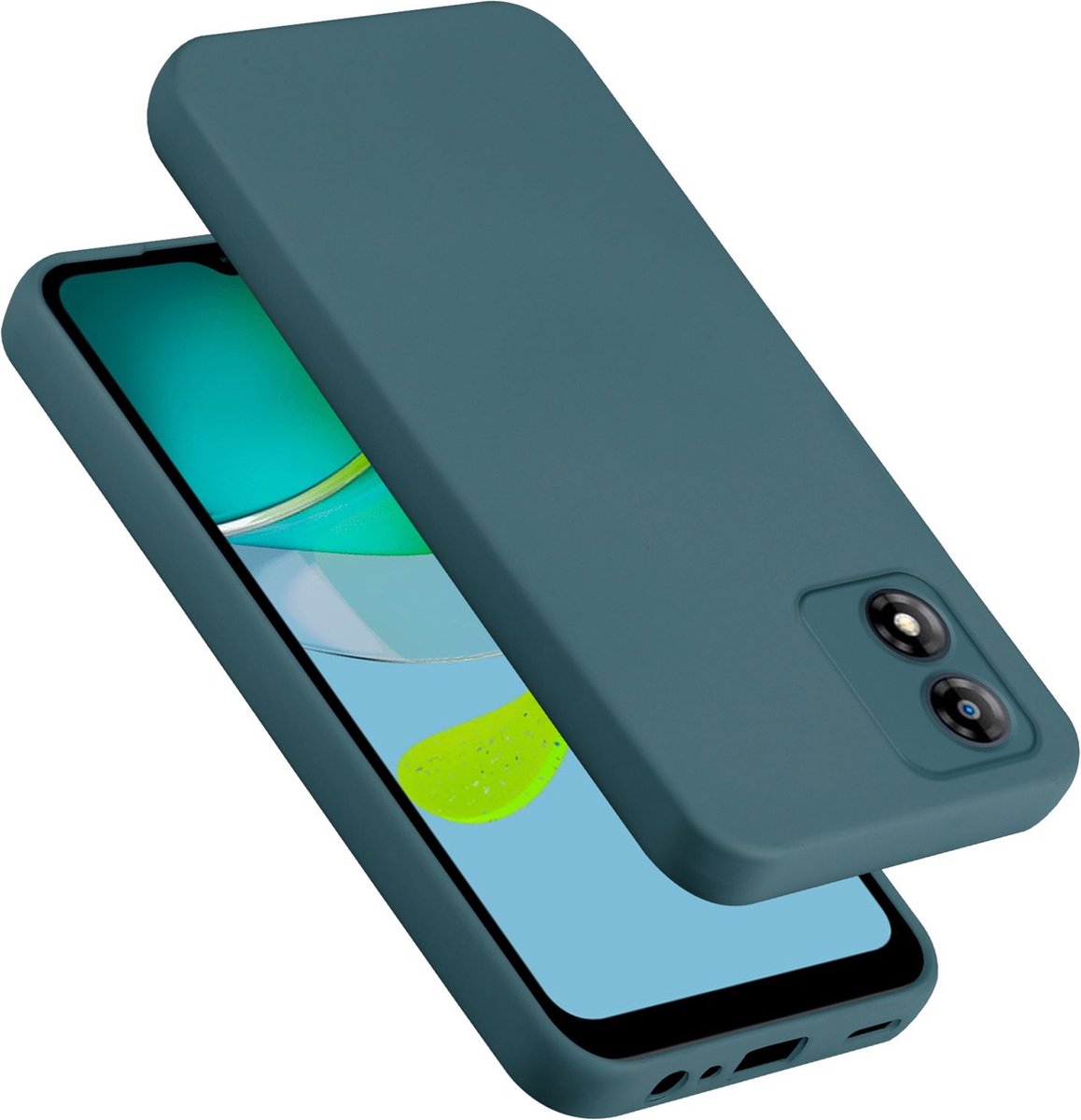 Cadorabo Hoesje geschikt voor Motorola Moto E13 in LIQUID GROEN - Beschermhoes gemaakt van flexibel TPU silicone Case Cover