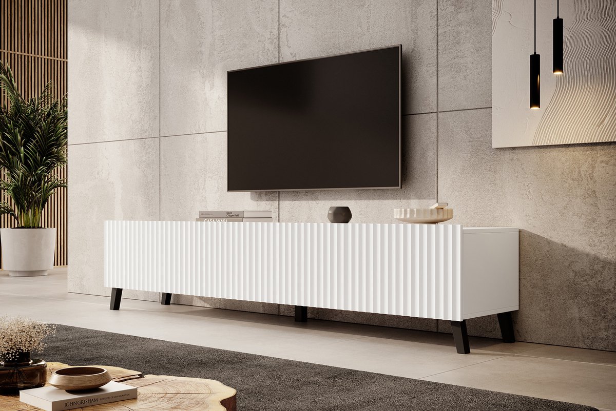 Meubella - TV-Meubel Pepinos 2 - Wit - 200 cm