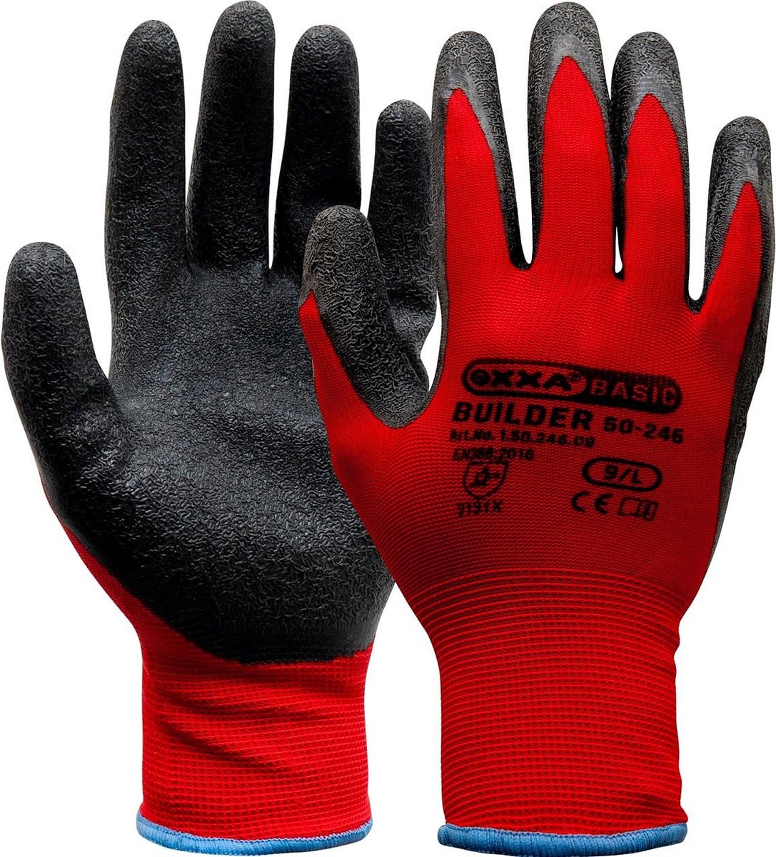 Latex Light handschoen - Tuinhandschoen - Waterdichte coating - MAAT 11 / XXL - Set à 12 paar