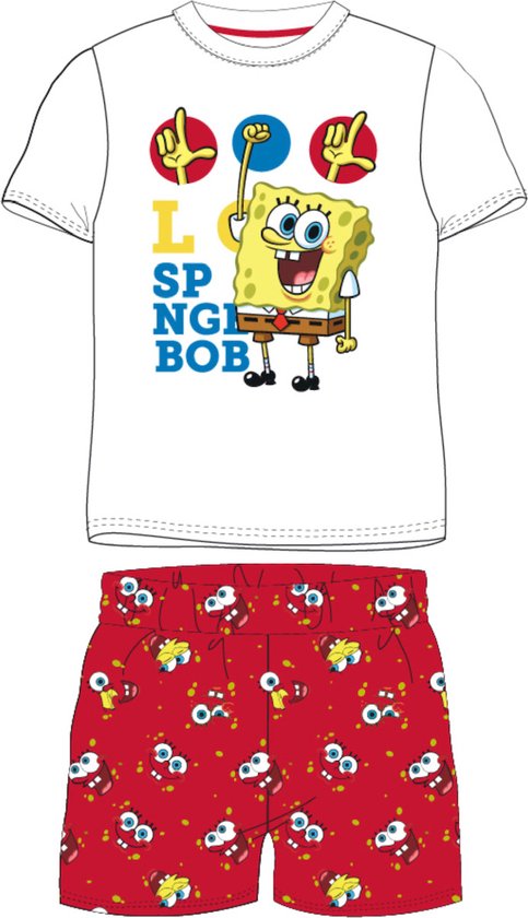 Spongebob shortama / pyjama katoen Rood Maat 110