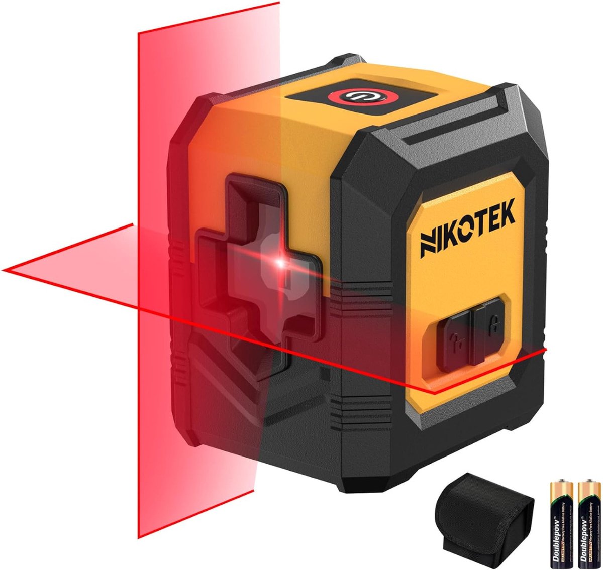 Nikotek Kruislijnlaser – Bouwlaser 360° Graden Laser Waterpas – Kruislijnlasers IP54 – Rotatielaser – Geel