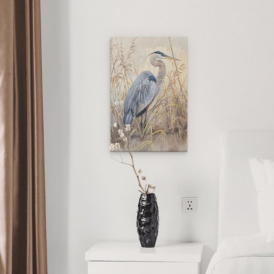 Artaza Peinture sur toile représentant un grand héron – 20 x 30 – Klein – Photo sur toile – Impression sur toile