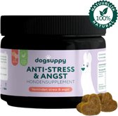 Anti-Stress & Angst Hondensupplement | Kalmerend en stressverlagend | 100% Natuurlijk | 100% actieve ingrediënten | Super smakelijk snoepje | FAVV goedgekeurd | Pre-, post-, & Probiotica Hond | Hondensnacks | 60 hondenkoekjes