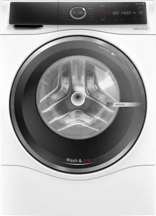 Bosch Serie 8 WNC244070, Voorbelading, Vrijstaand, Wit, Links, Zwart, Roestvrijstaal, Touch