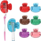 Tandenborstel hoofddeksel compatibel met handmatige tandenborstel en elektrische tandenborstelkop, 6 stuks, Meerkleurig, Beauty Case