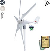 Windmolen Generator 600W - Windturbine 24V - Windmolen Bouwpakket 5 Bladen - Wit