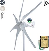 Windmolen Generator 600W - Windturbine 24V - Windmolen Bouwpakket 6 Bladen - Wit