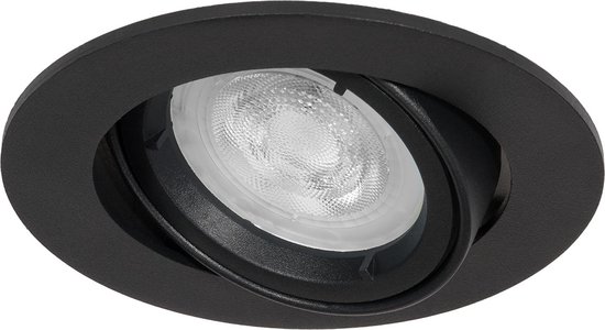 Ledmatters - Inbouwspot Zwart - Dimbaar - 4 watt - 345 Lumen - 3000 Kelvin - Wit licht - IP21 Stofdicht