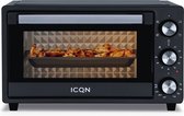 ICQN Vrijstaande Mini Oven - 20L - 1500 W - Convectie Mini Oven - Pizzaoven - Hetelucht - Timer - Zwart