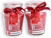 Set van 2 Geurkaarsen in Glas - Valentijn's Cadeau - Rode Bes Geur - Voor Romantische Sfeer - Cadeau voor Haar - 11 uur Brandtijd - 4.5cm x 7.5cm x 8.2cm