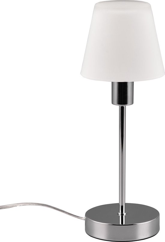 LED Tafellamp - Tafelverlichting - Torna Siu - E14 Fitting - Kegel - Chroom - Metaal