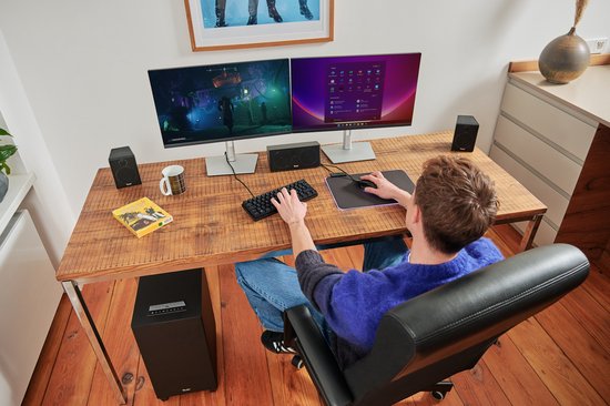 CONSONO 25 CONCEPT Surround 5.1 set - Système 5.1 complet prêt à l'emploi pour un véritable son surround - caisson de basses avec récepteur AV intégré avec Bluetooth 5.0 Zwart