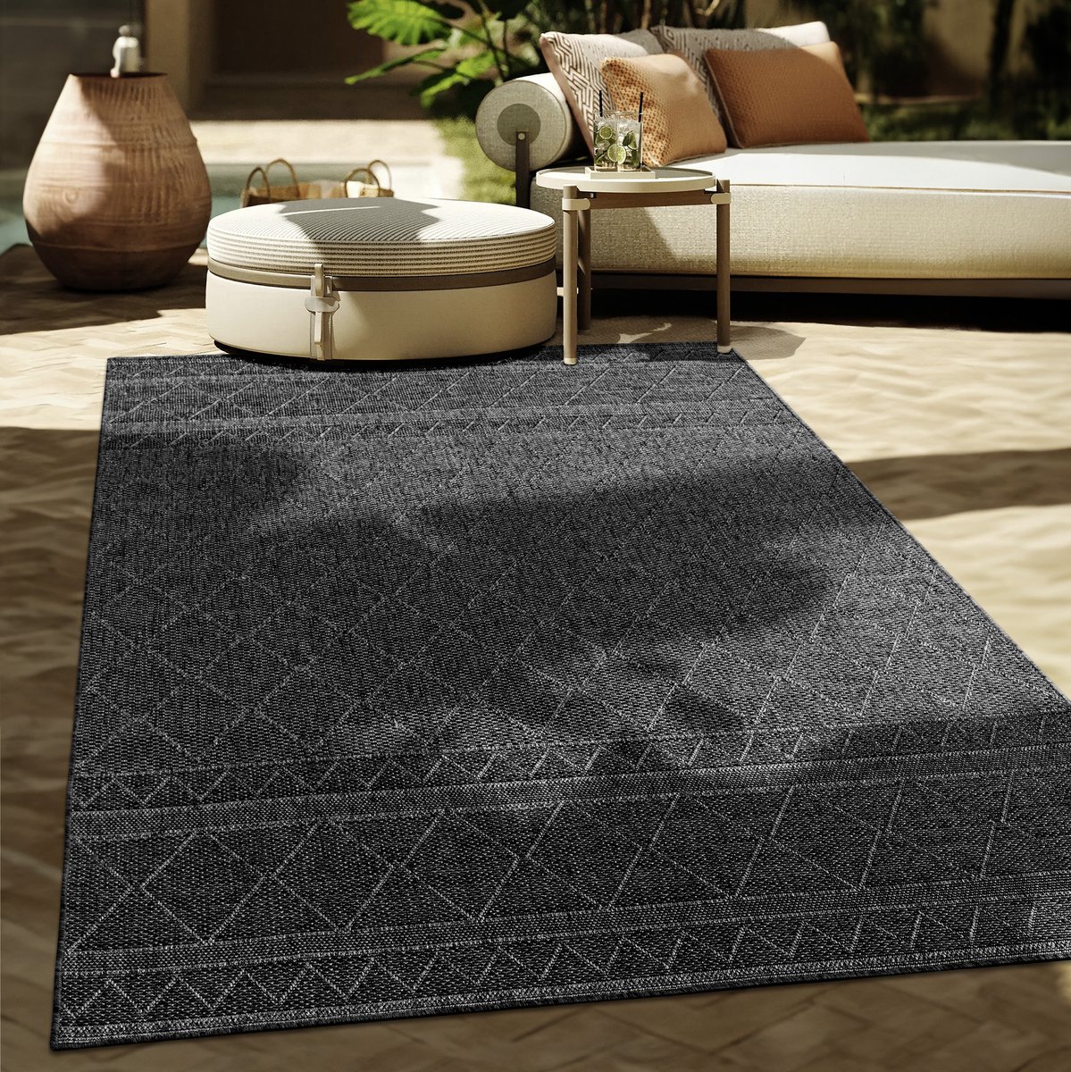 Paco Home In-& Outdoor Vloerkleed Balkon Terras Keukenvloerkleed Modern Boho Ethno Patroon 160x220 cm