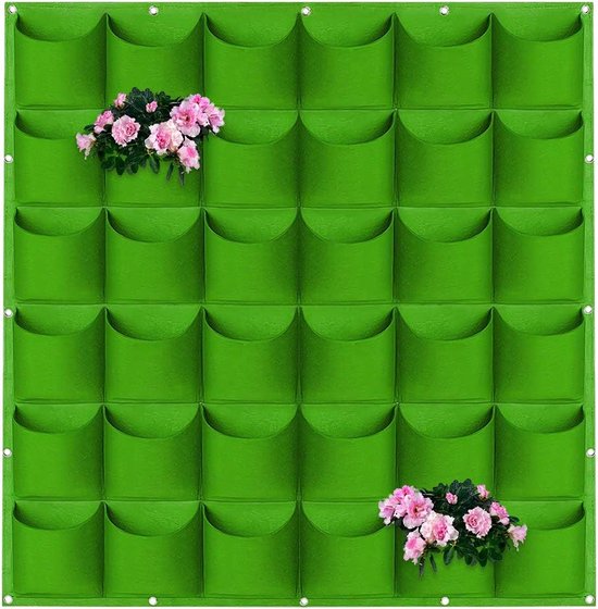 Verticale plantenzak 9 zakken verticale vergroening hangende muur tuin kweken plantenzakken plantenbak (groen