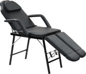 vidaXL - Gezichtsbehandelstoel - draagbaar - 185x78x76 - cm - kunstleer - zwart