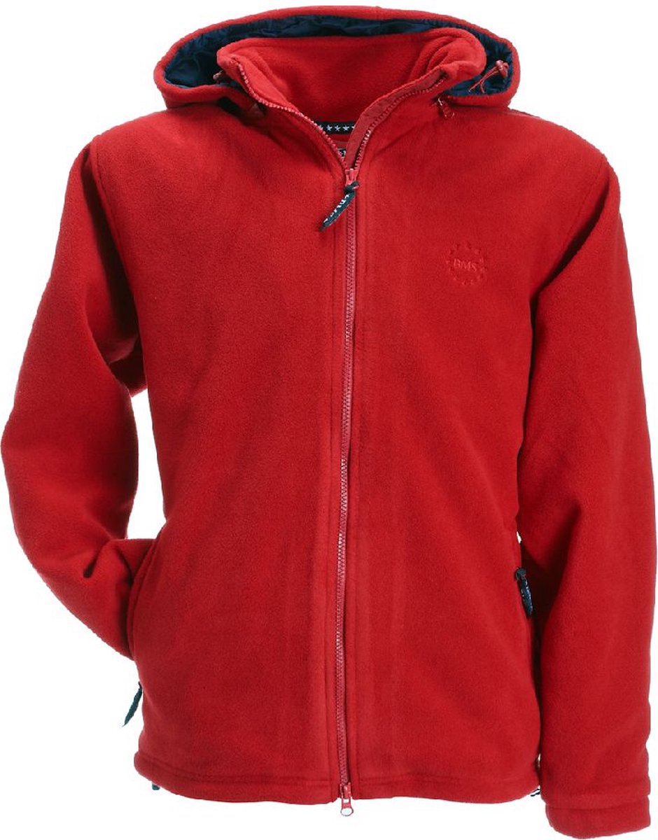BMS Fleece Windsmoother-jassen met capuchon, rood