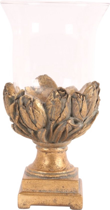Baroque - Windlicht - Windlicht tulips resin h.25 Ø13cm - 25x13cm - Polyresin