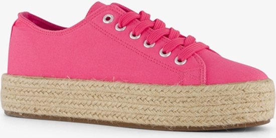 Blue Box dames sneakers met jute zool roze - Maat 41