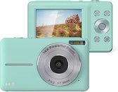 Digitale camera- Groen- 32GB micro-geheugenkaart met 2batterijen- 1080P compactcamera- 44MP camera- HD vlogging-camera- draagbare minicamera met 2,5 inch LCD-scherm-2 batterijen