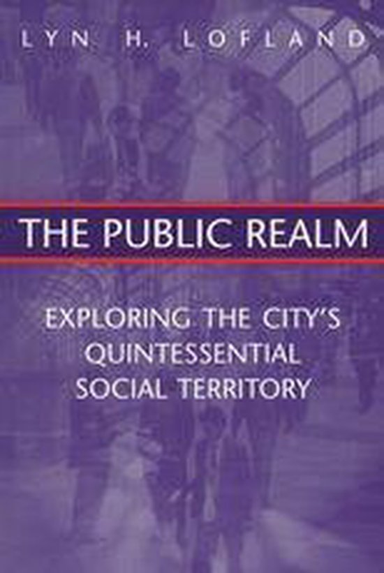 Couverture du livre "The Public Realm" avec des silhouettes violettes de personnes et le titre en lettres blanches.