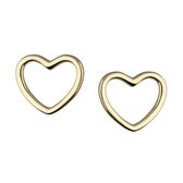 Oorbellen goud dames - Goud oorbellen - Goud kleurig Hart Oorstekers - Delicaat Goudkleurig Hart Oorbellen - Amona Jewelry