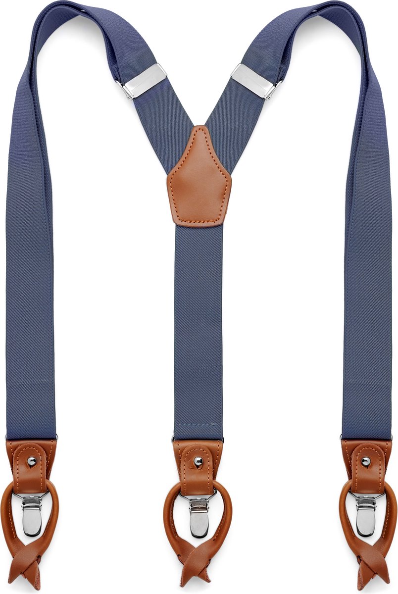 XL Brede Blauwgrijze Verwisselbare Bretels