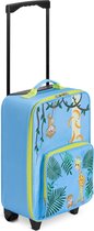 Navaris trolley koffer voor kinderen - Met uitschuifbaar handvat, naamlabel, ruim hoofdvak - Voor jongens & meisjes - Jungle design