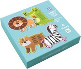 Bamboe Street - animals rope toys - educatief - dierenpuzzel - houten puzzel met veters - vanaf 3 jaar - peuters - kleuters - cadeau - spelen en leren - kinderpuzzel