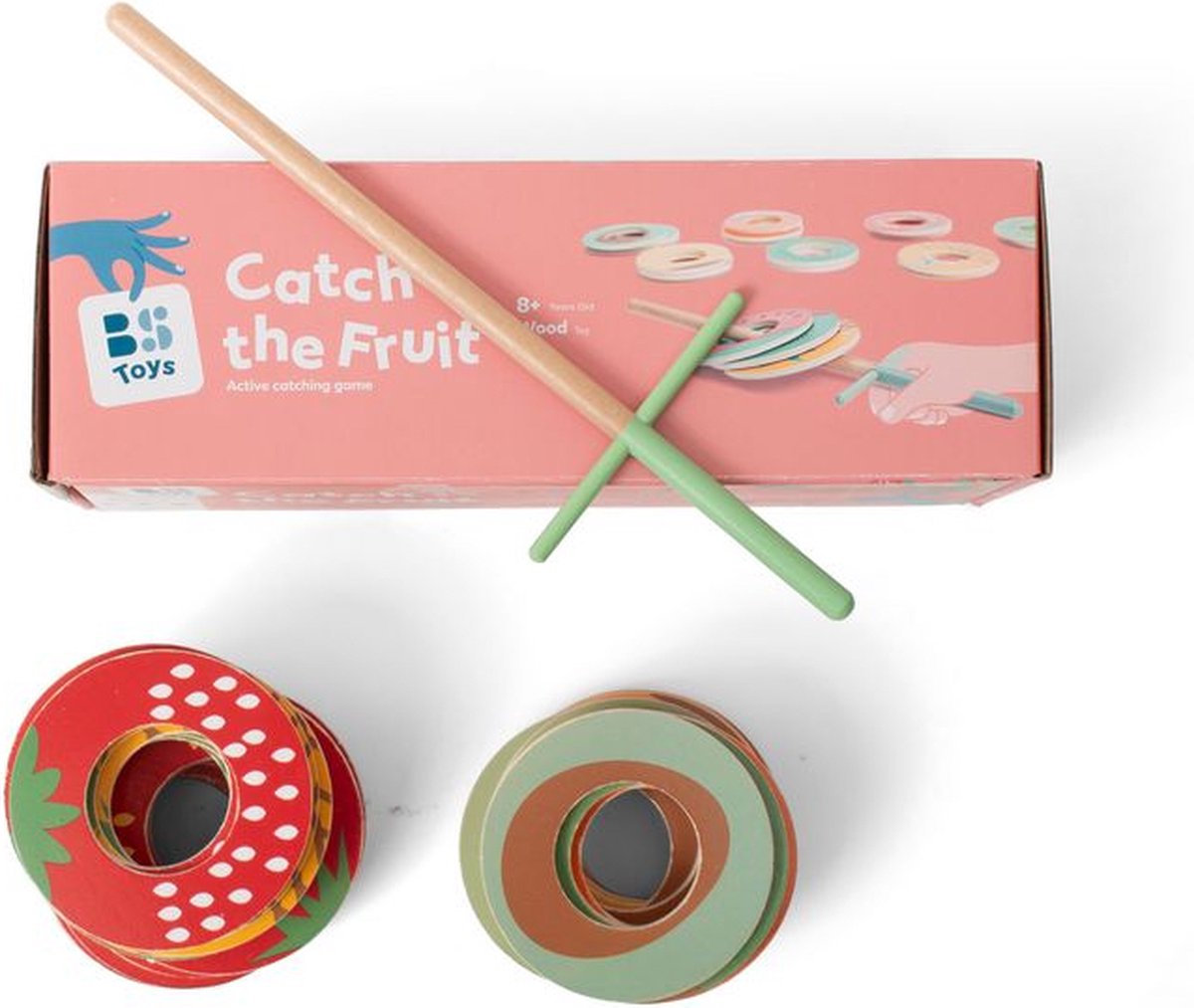 BS Toys Vang het Fruit - Houten speelgoed - Actiespel - Vangspel - Spelletjes voor kinderen - Buiten speelgoed - Buitenspel - Buiten Spellen - Tuin Speelgoed — afbeelding 2