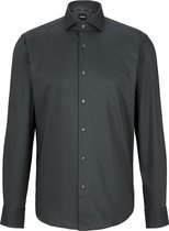 BOSS Joe regular fit overhemd - structuur - grijs - Strijkvriendelijk - Boordmaat: 43