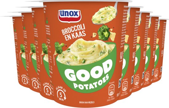 Unox Good Potatoes - Broccoli en Kaas - 8 x 50 g - Voordeelverpakking