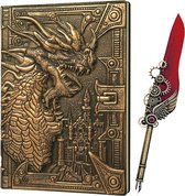 Lapi Toys - Dungeons and Dragons notitieboek - DnD - D&D - Draken notitieboek - Notitieboek - A5 - Hardcover - Goud